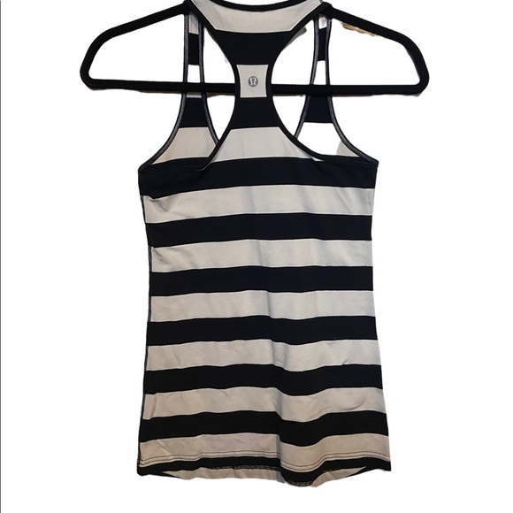 Lululemon size XS black & white stripe Cool racer back tank. - Picture 3 of 3